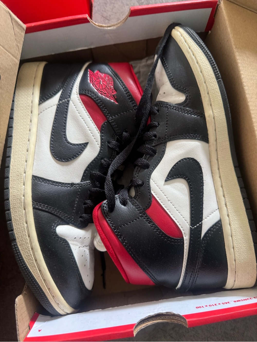 Nike Men’s High-Top Sneakers in Black/White/Red